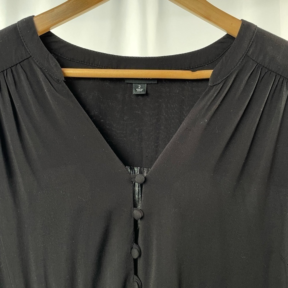 Torrid Button-Front Crop Babydoll Blouse in Black Size 2X - Picture 3 of 8